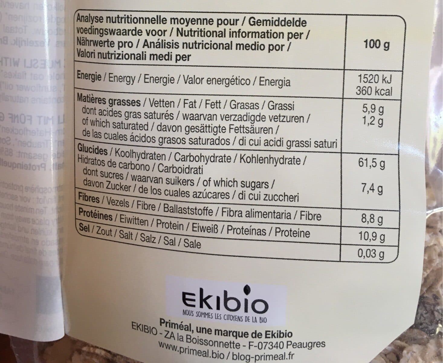 Primeal Muesli 5 céréales packshot