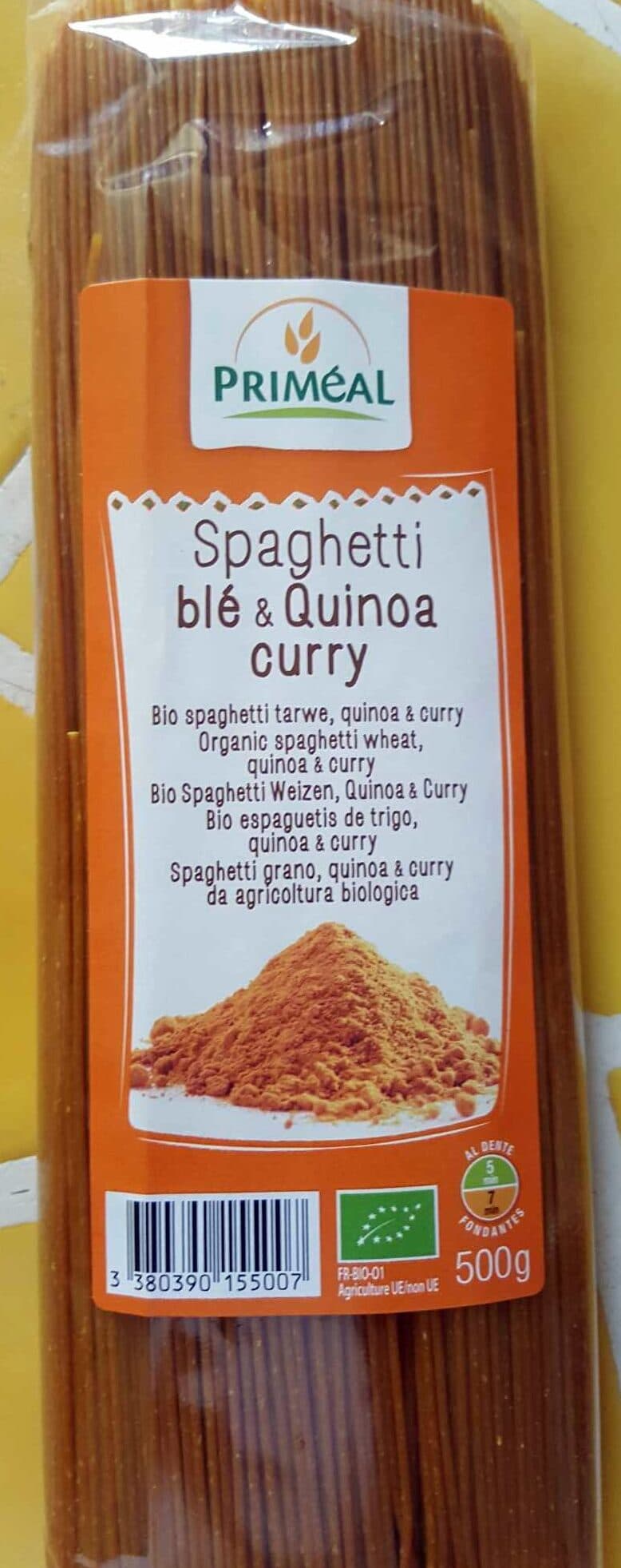 Primeal Spaghetti Blé & Quinoa au curry packshot