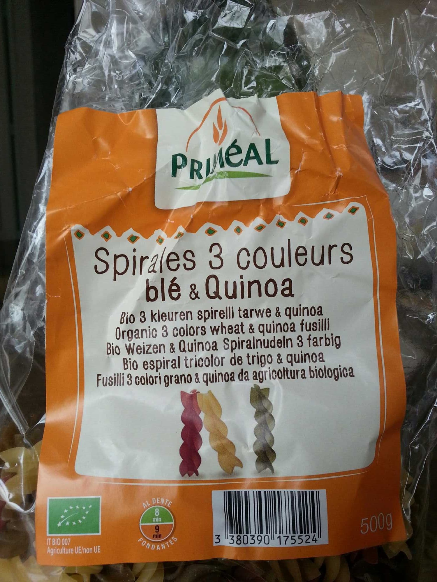 Priméal Spirales 3 couleurs blé & quinoa packshot