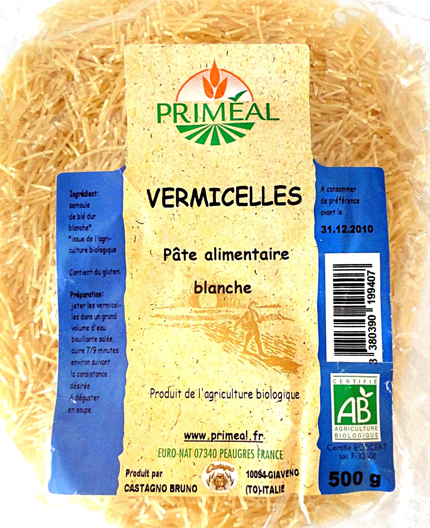 Groupe Ekibio Vermicelles packshot