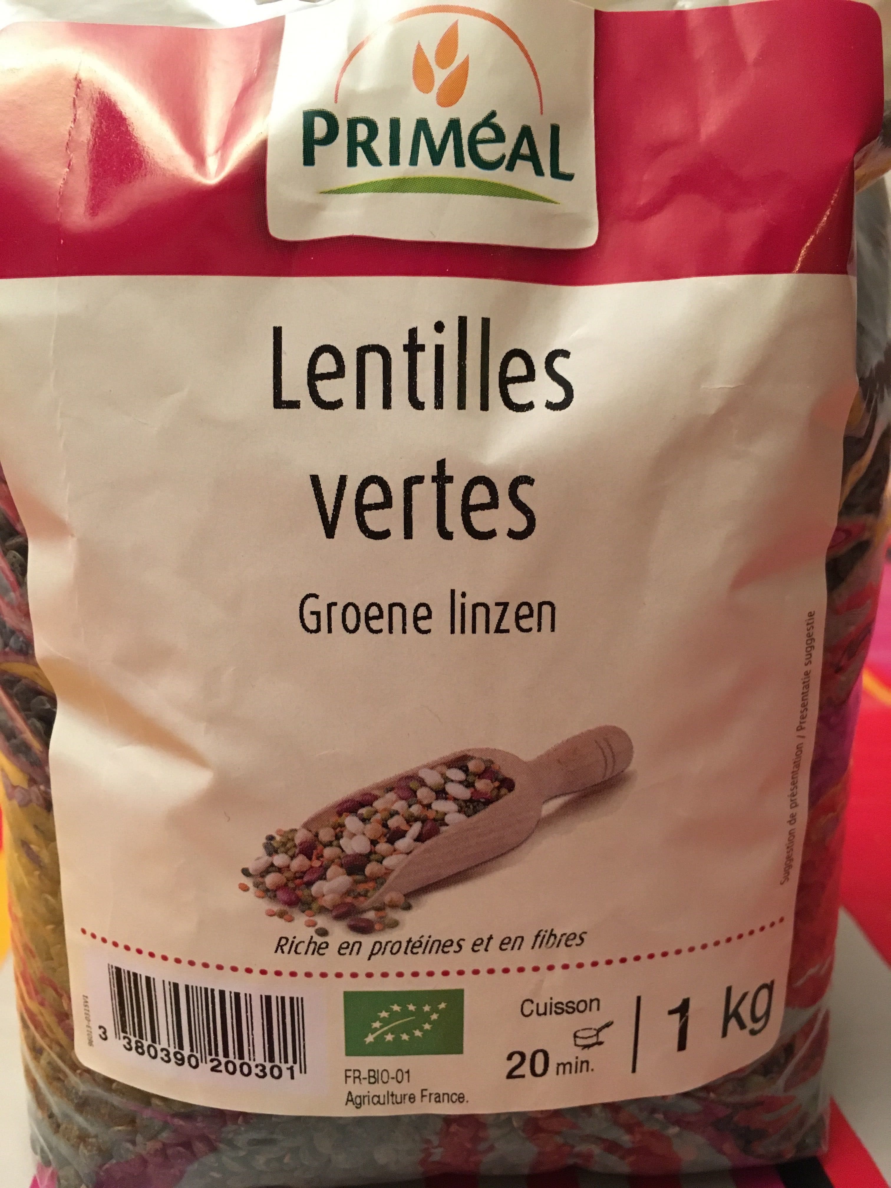 Priméal Lentilles vertes packshot