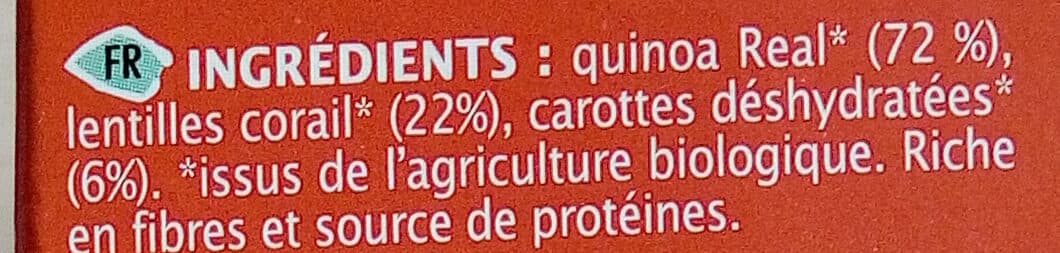 Priméal Quico - lentilles, carottes & quinoa packshot