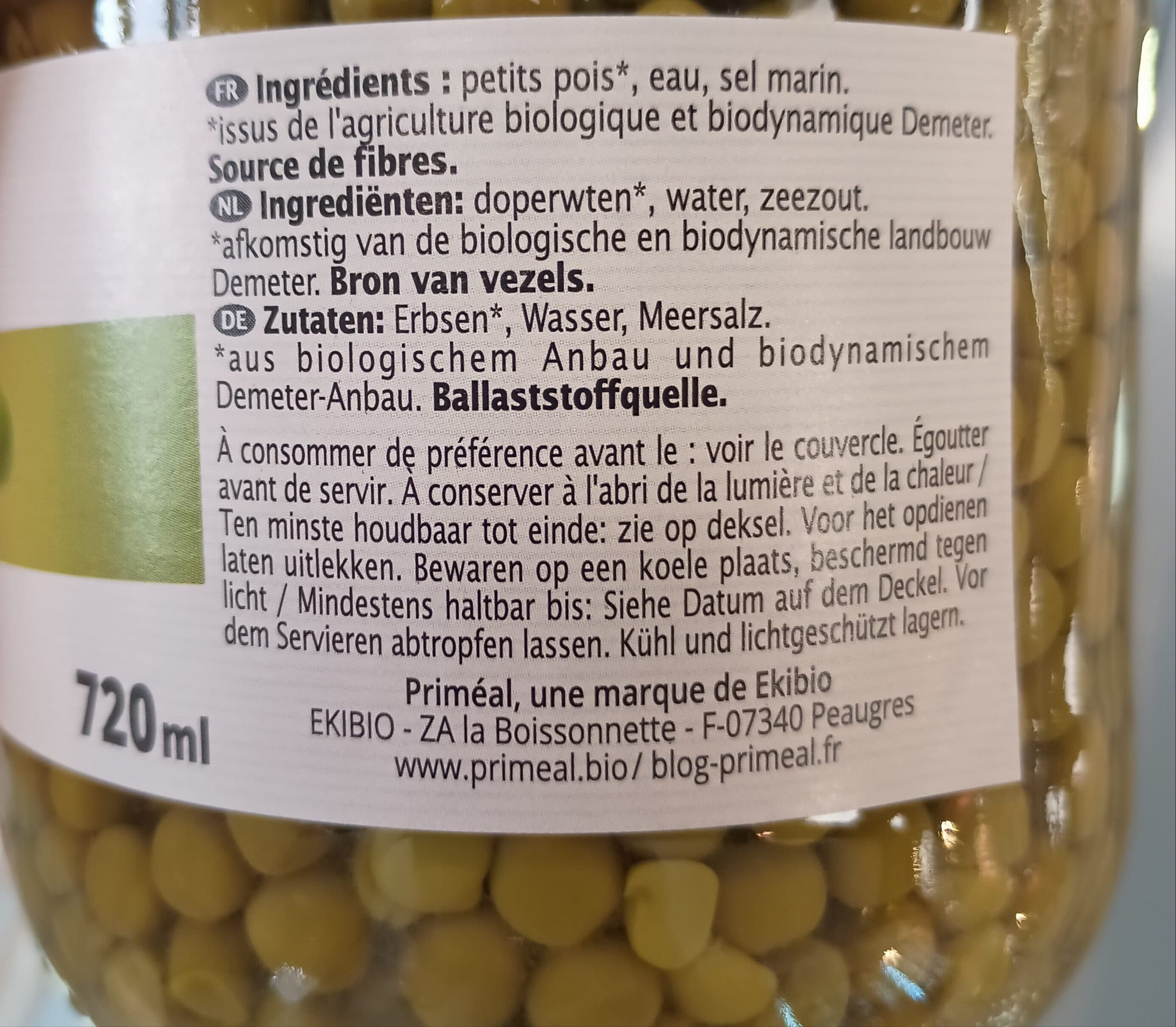 Primeal Petits Pois packshot