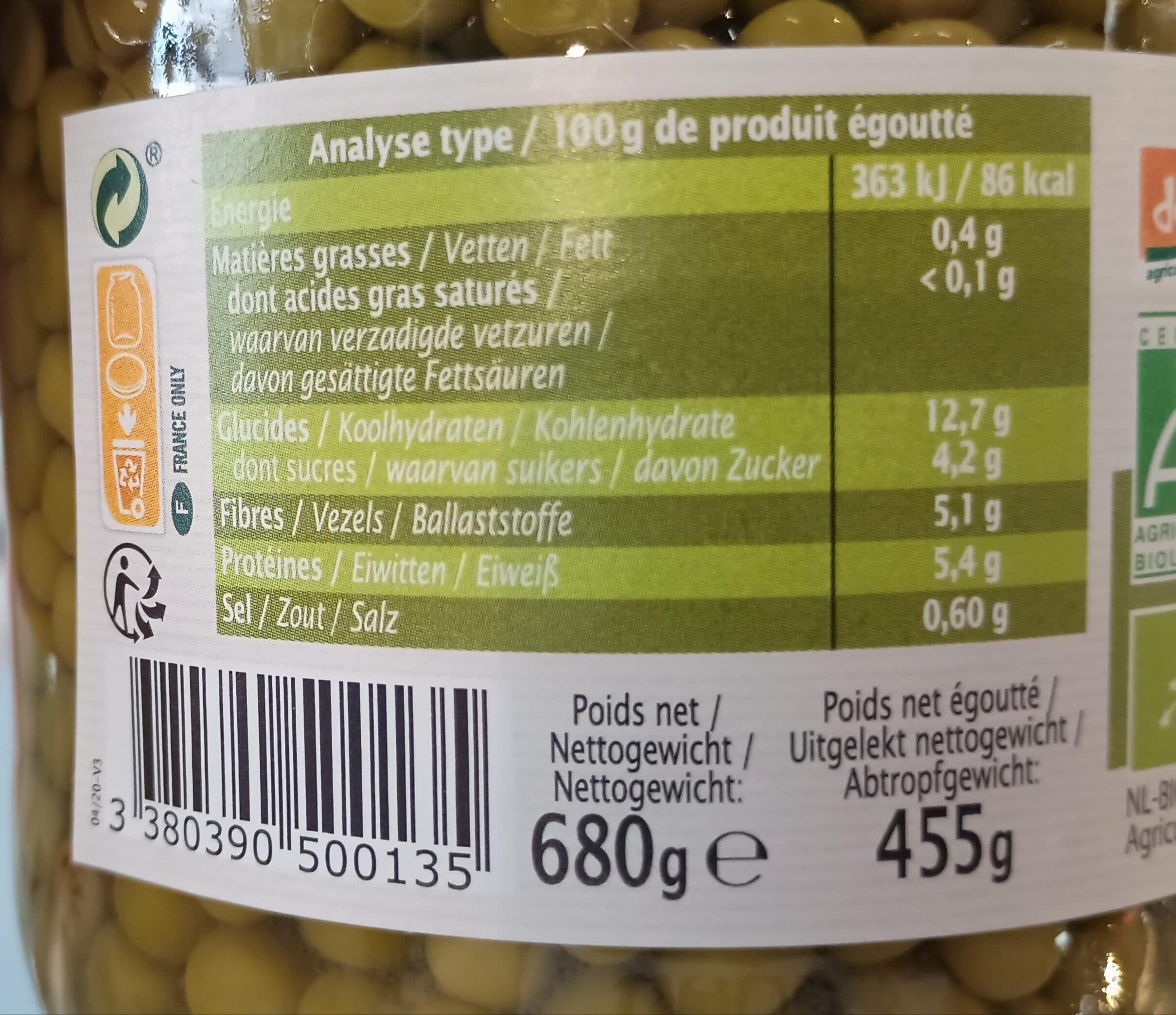 Primeal Petits Pois packshot