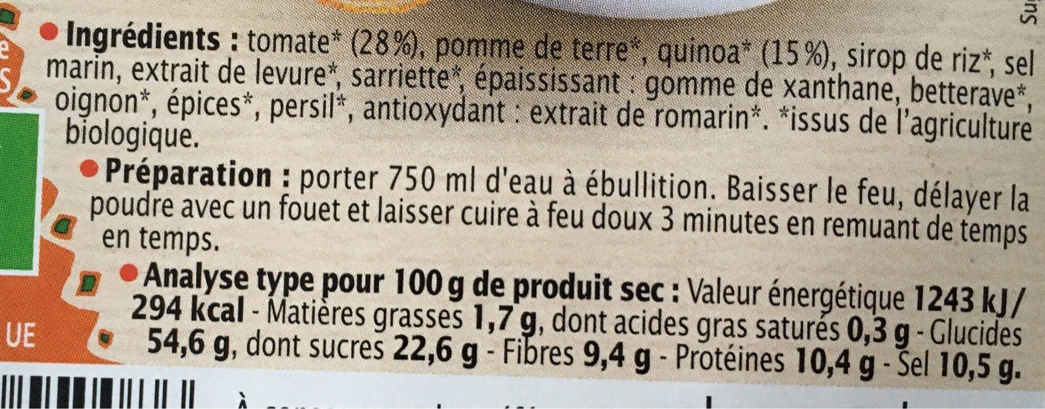 Primeal Soupe Tomate et Quinoa packshot