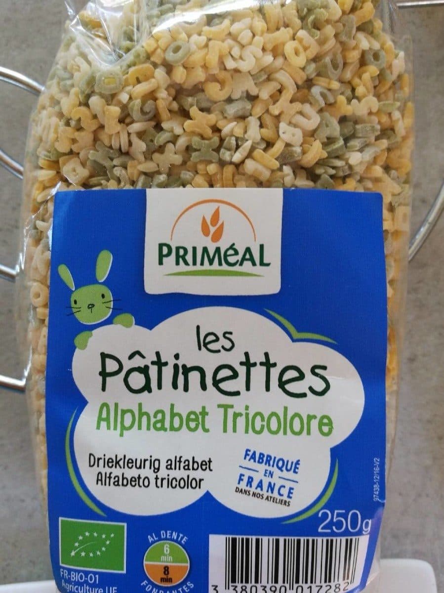Priméal Les pâtinettes alphabet tricolore packshot