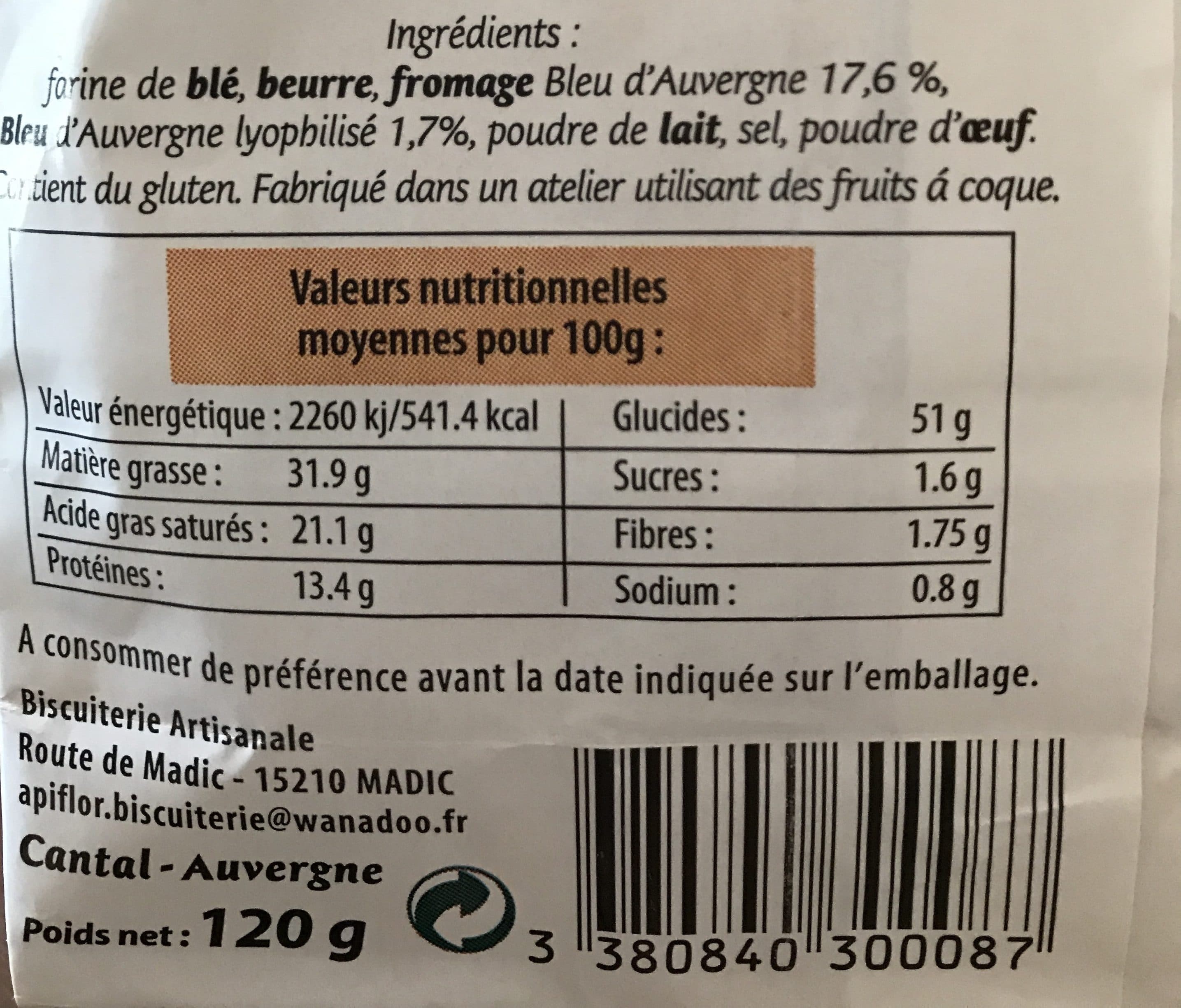 Apiflor Apiflor les croquants au fromage bleu d'Auvergne packshot