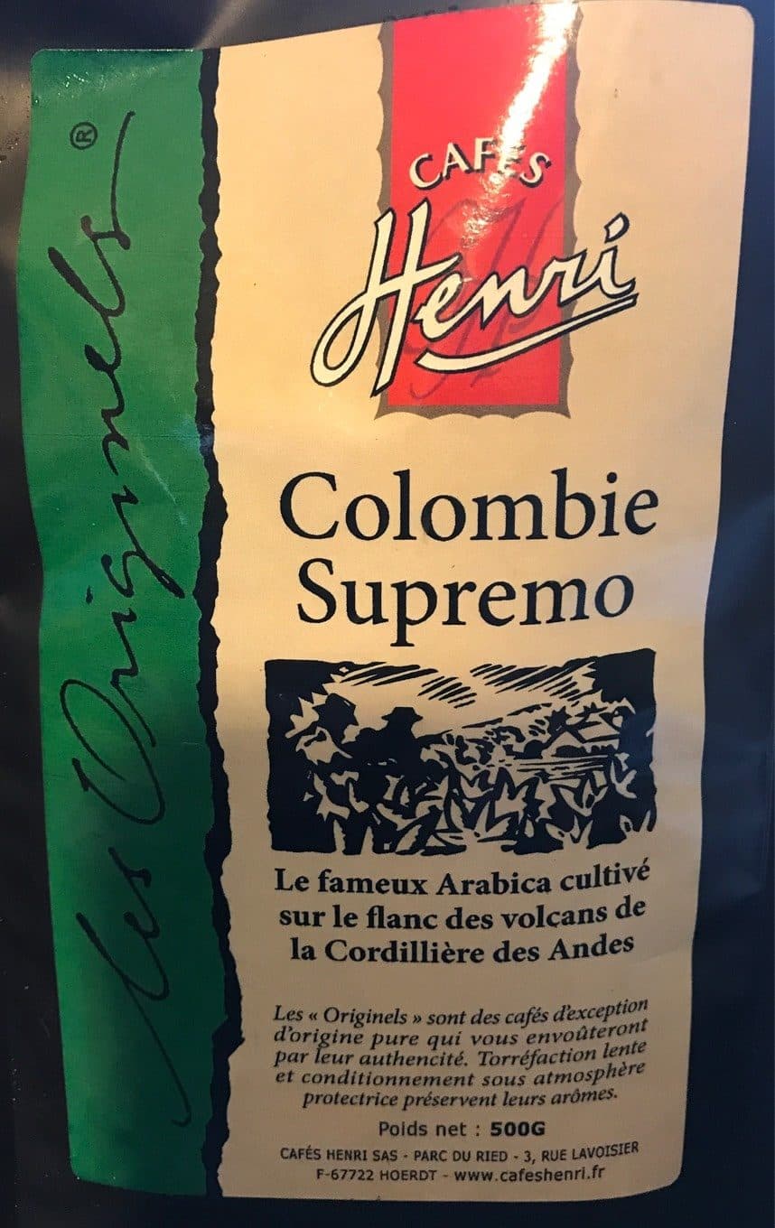Café Henri Colombie supremo packshot