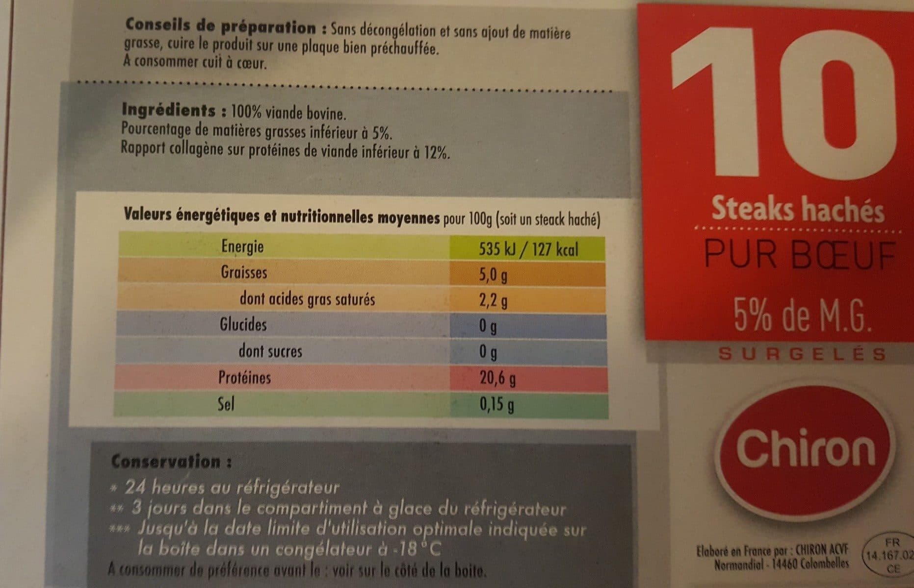 Chiron Steak haché pur bœuf packshot