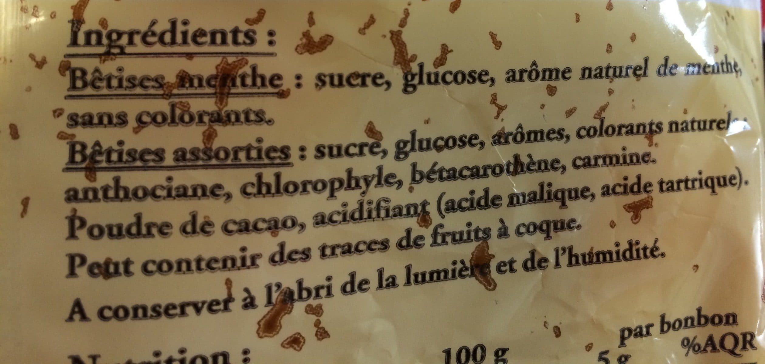 Open Food Facts Bêtises de Cambrai packshot