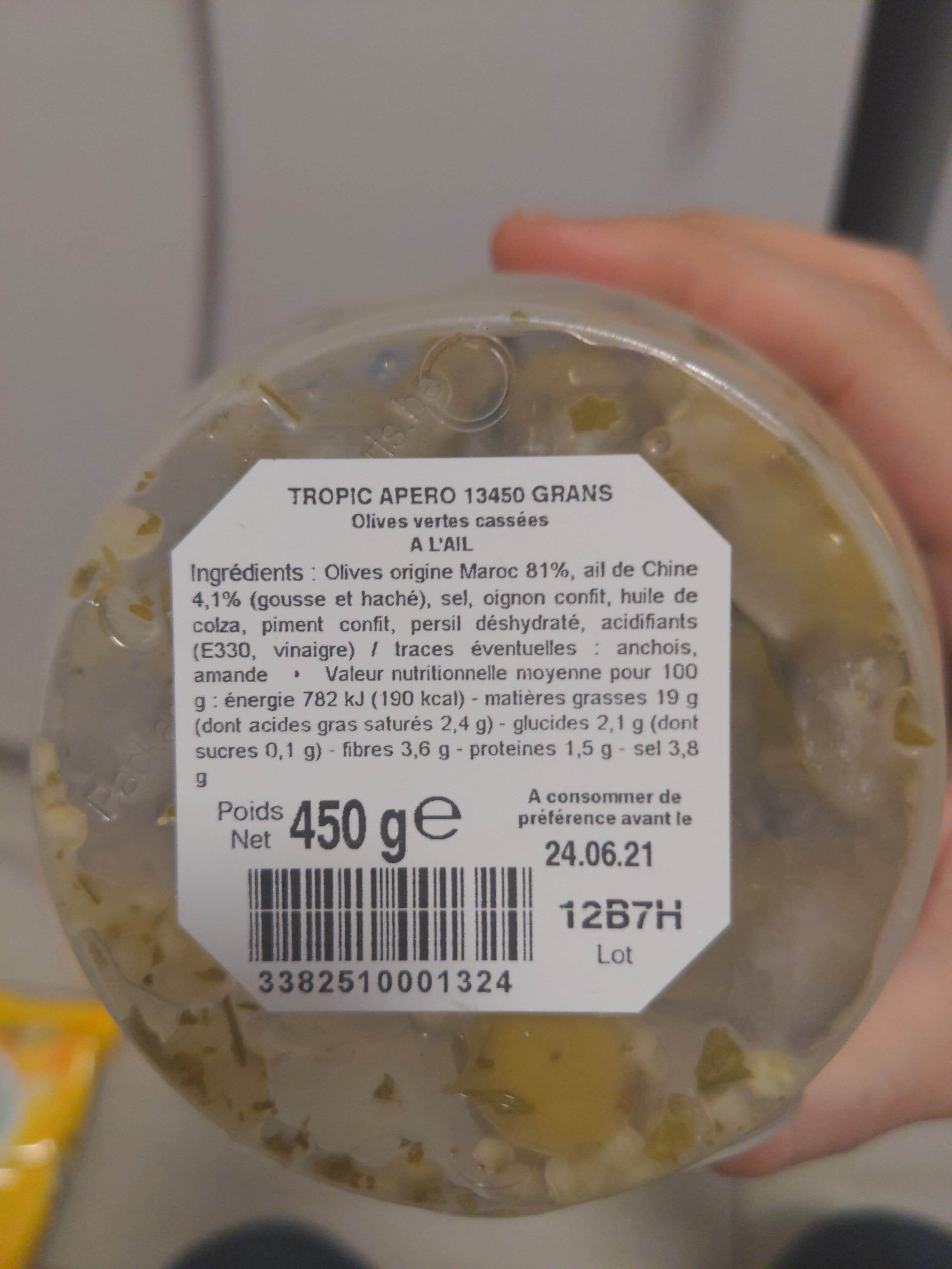 Tropic Apéro Olives vertes cassées à l'ail packshot
