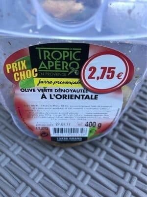 Tropic Apero Olive verte dénoyautée à l'orientale packshot