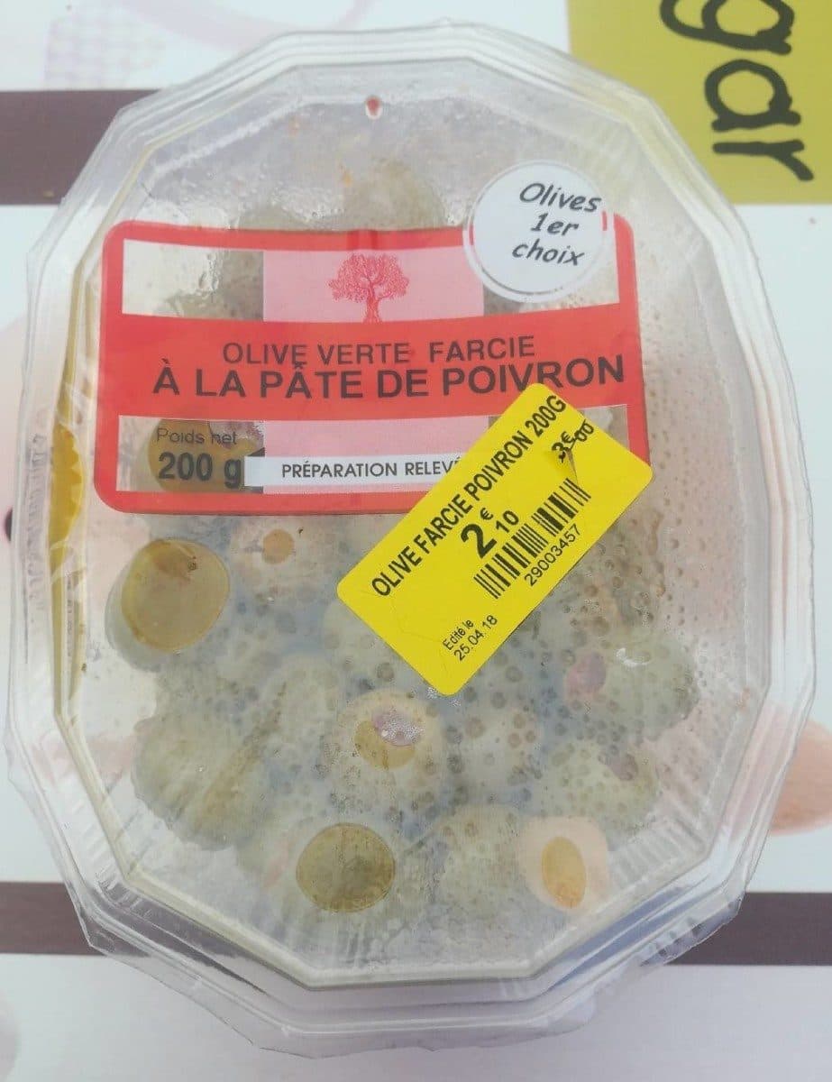 Open Food Facts Olive vertes farcie aux poivrons packshot