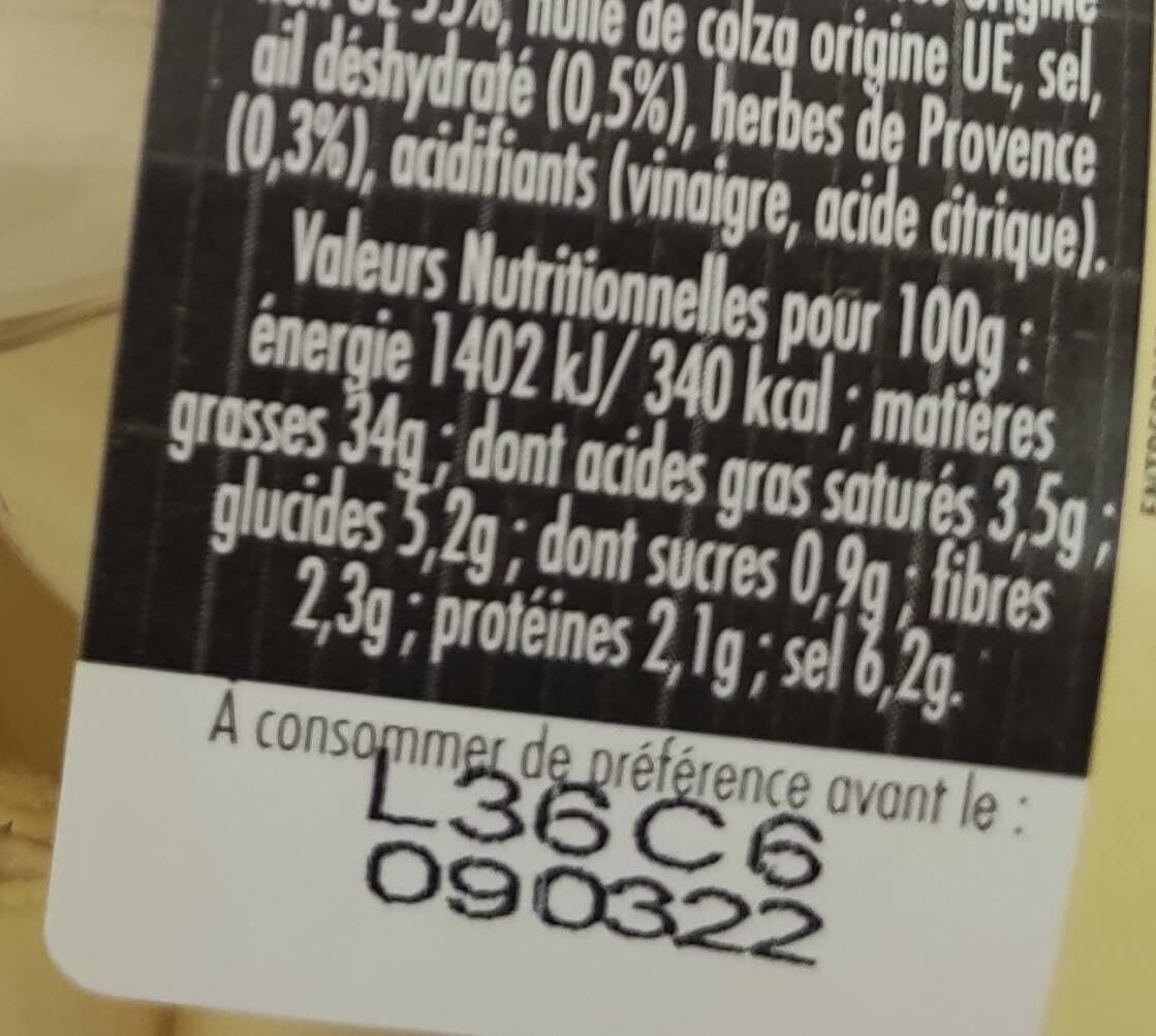 Tropical sun Ail à la provençale packshot