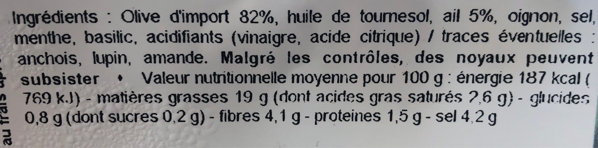 tropic apéro OLIVE VERTE DENOYAUTEE A LA MEDITERRANEENNE packshot