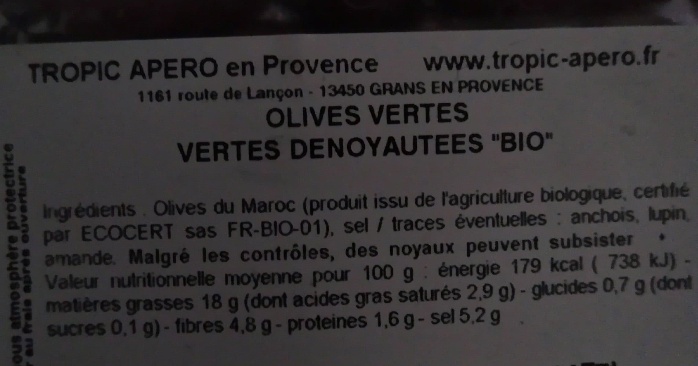 Open Food Facts Olives vertes dénoyautées Bio packshot