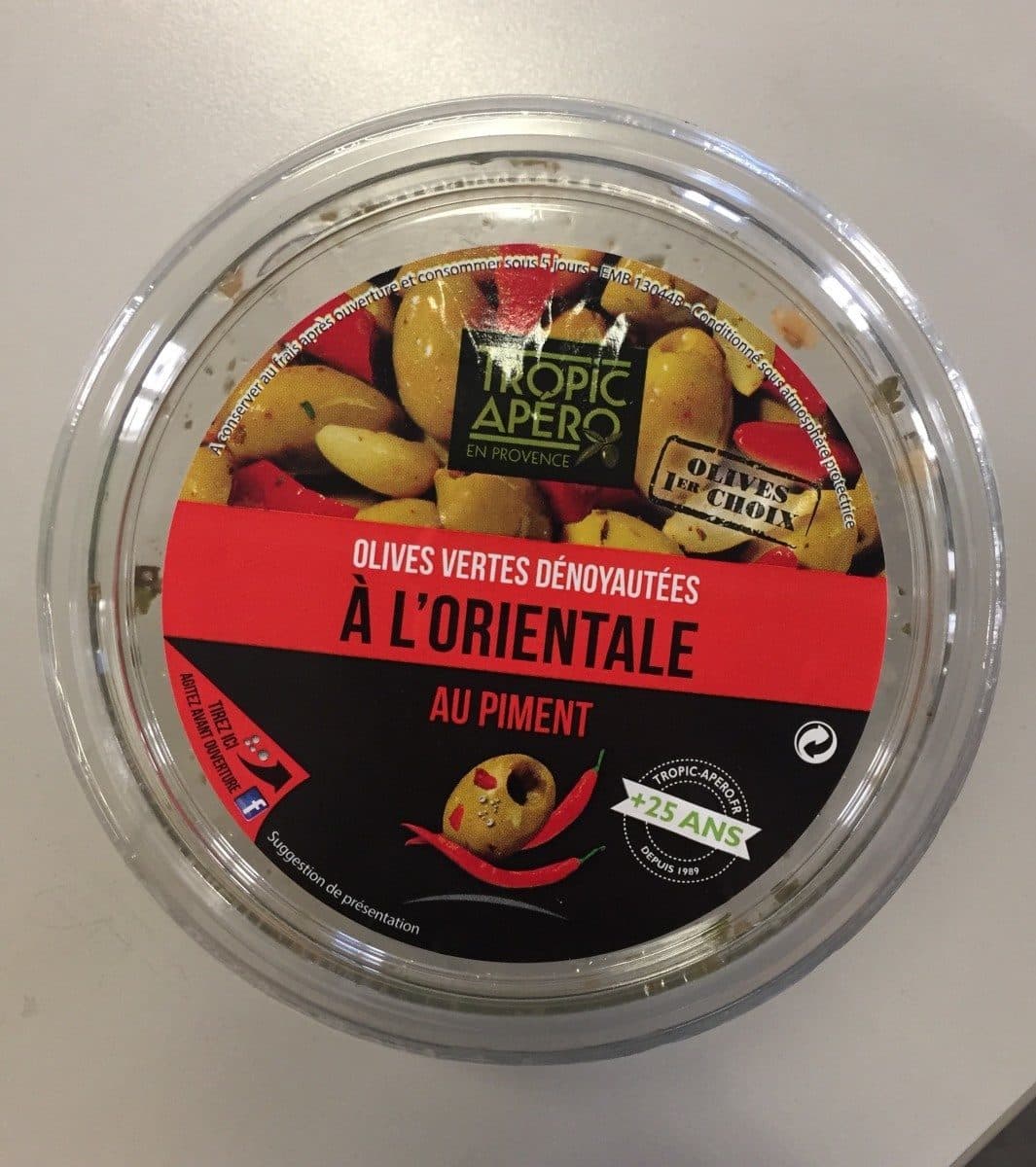 Open Food Facts Olives vertes dénoyautées à l'orientale - au piment packshot