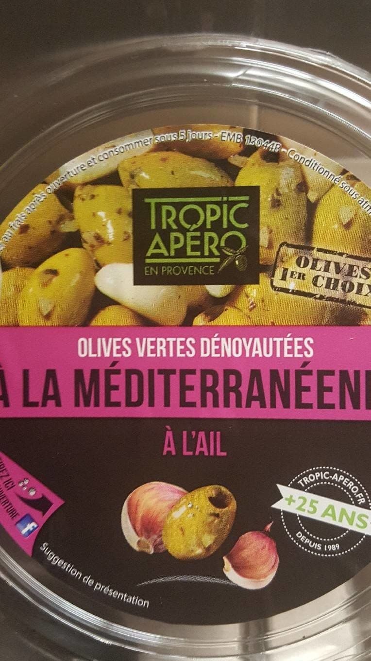 Tropic Apero Olives vertes denoyautes à l'ail packshot