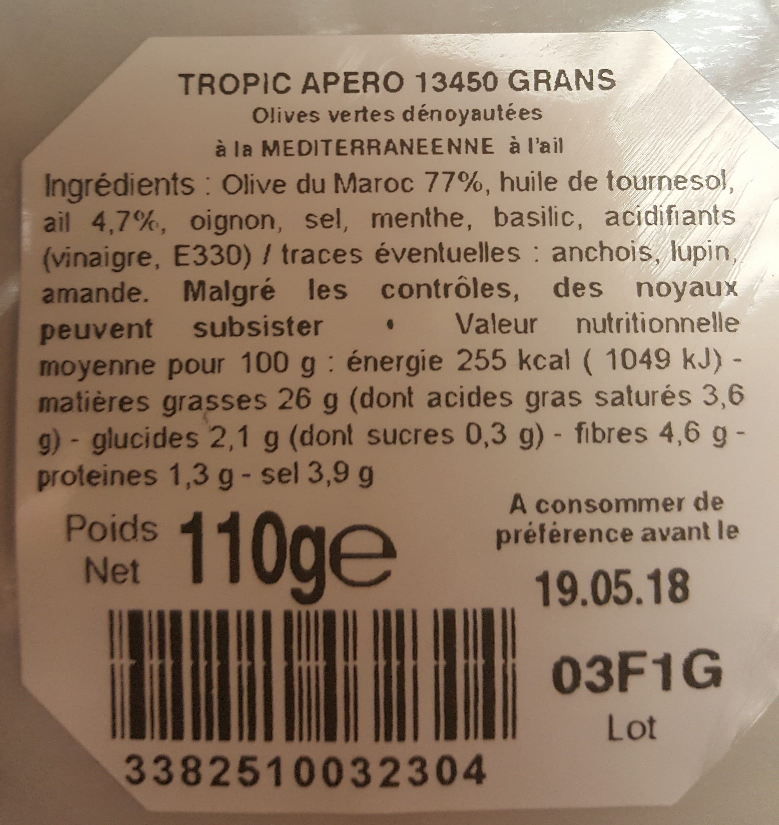 Tropic Apero Olives vertes denoyautes à l'ail packshot