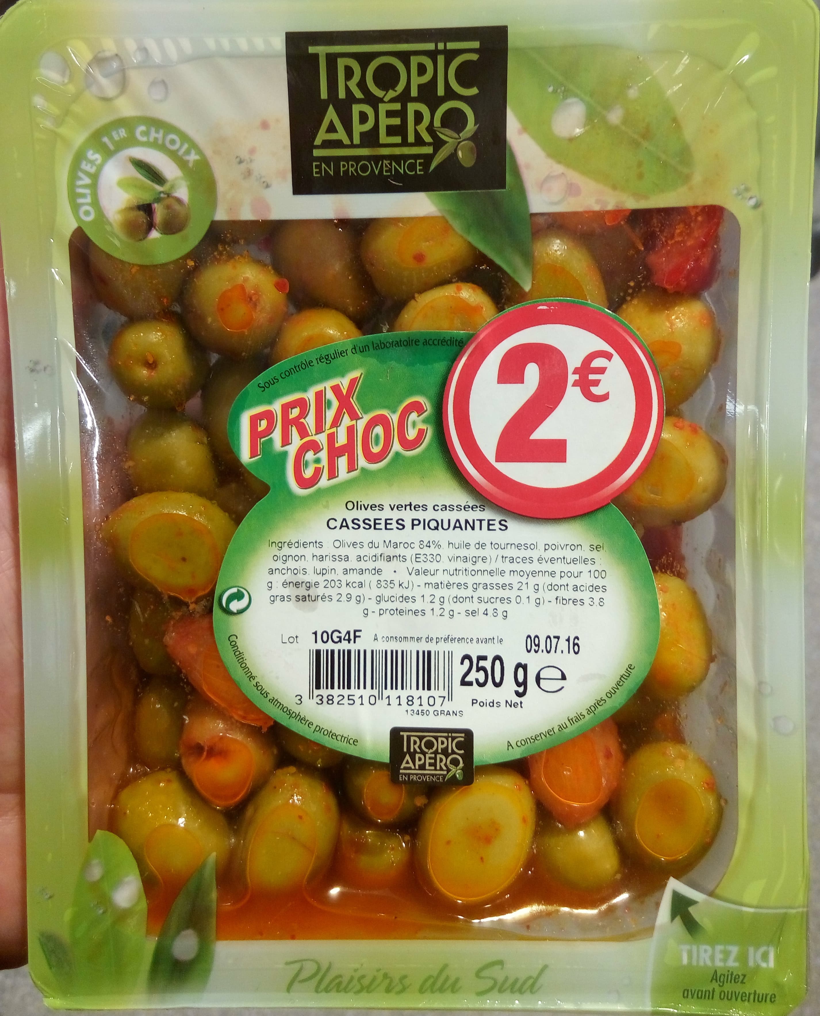 Tropic Apéro Olives vertes cassées piquantes packshot