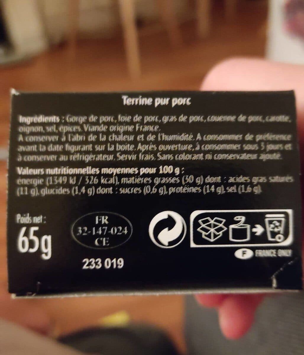Ducs de Gascogne Terrine pur porc packshot