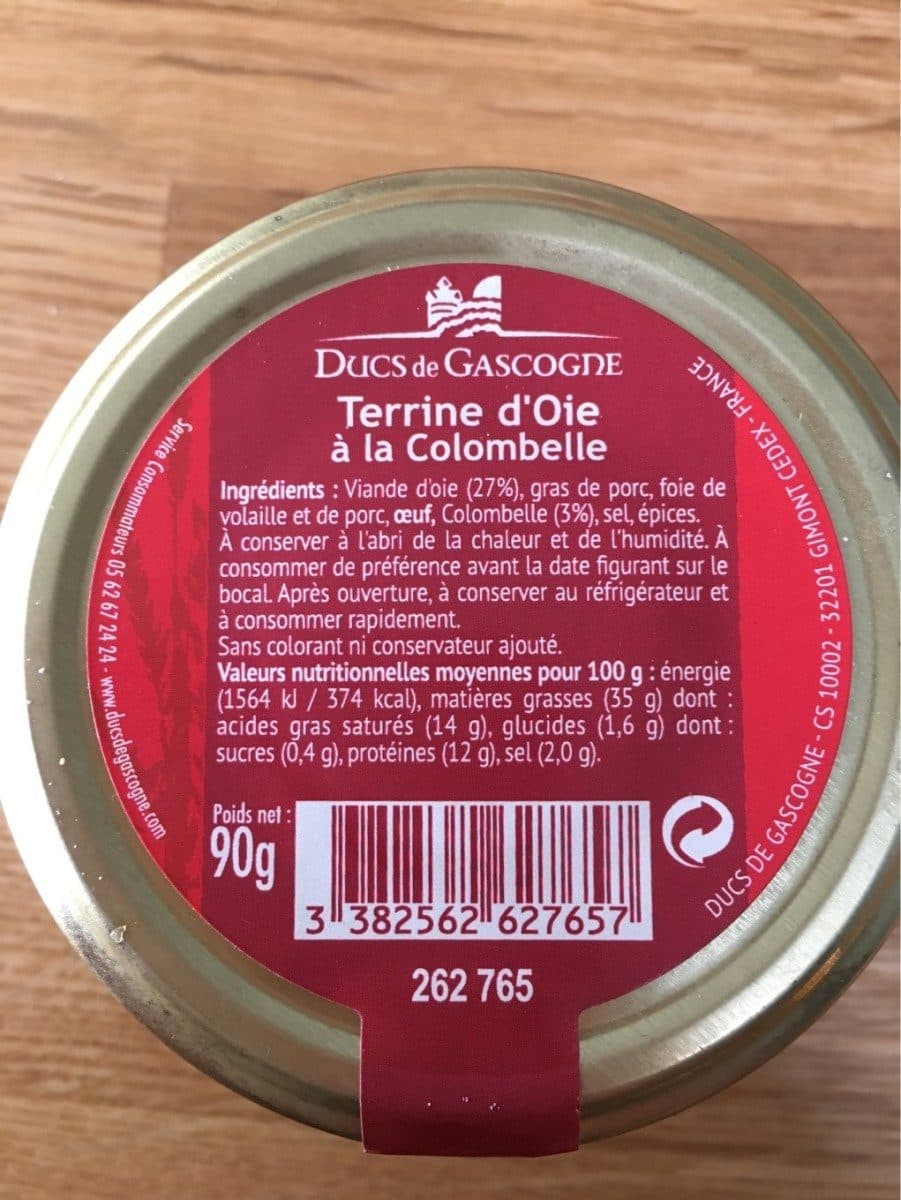 Ducs de Gascogne Terrine d'Oie à la Colombelle packshot