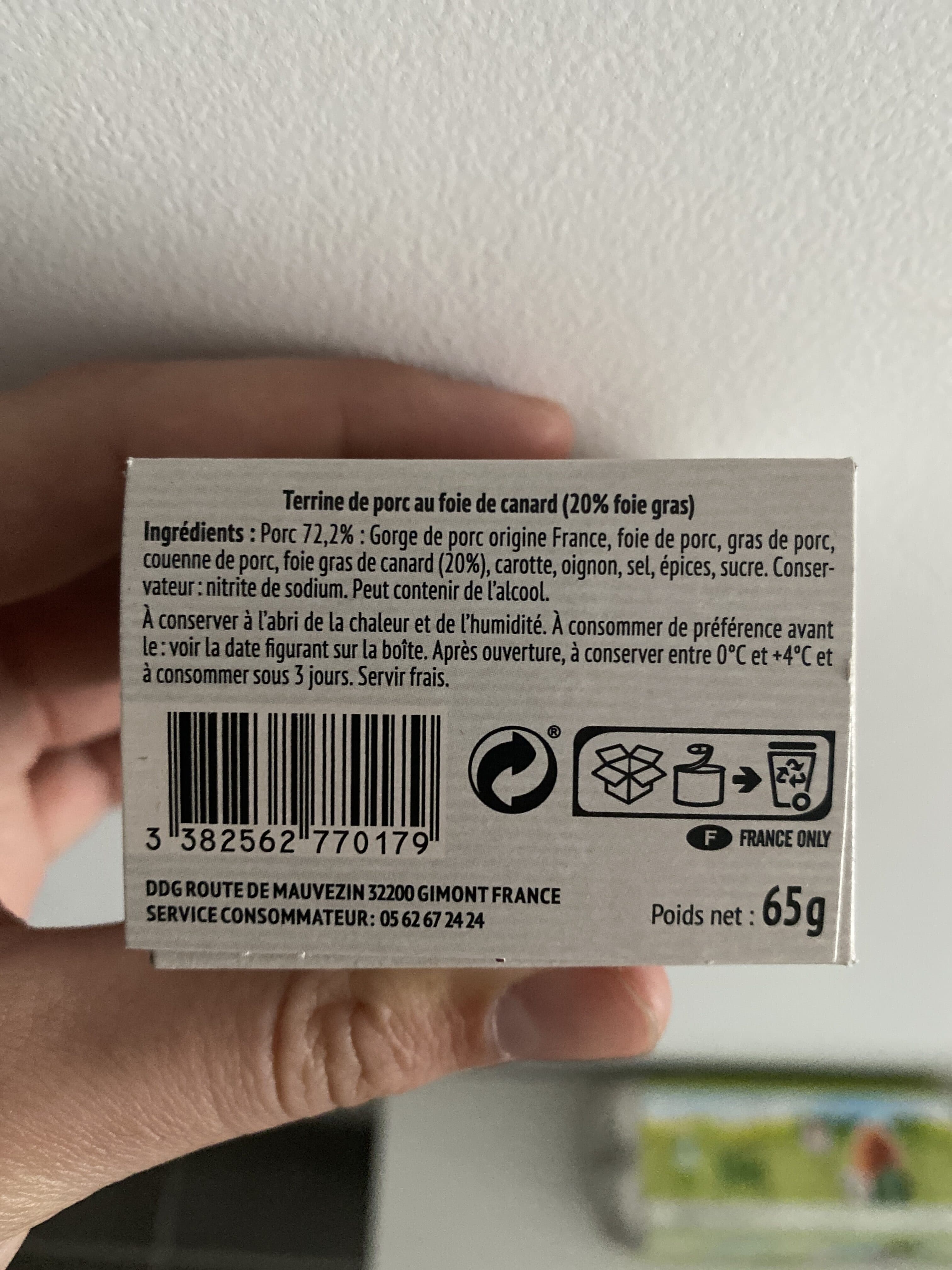Canardie Terrine recette Gasconne au foie de Canard (20% foie gras) packshot