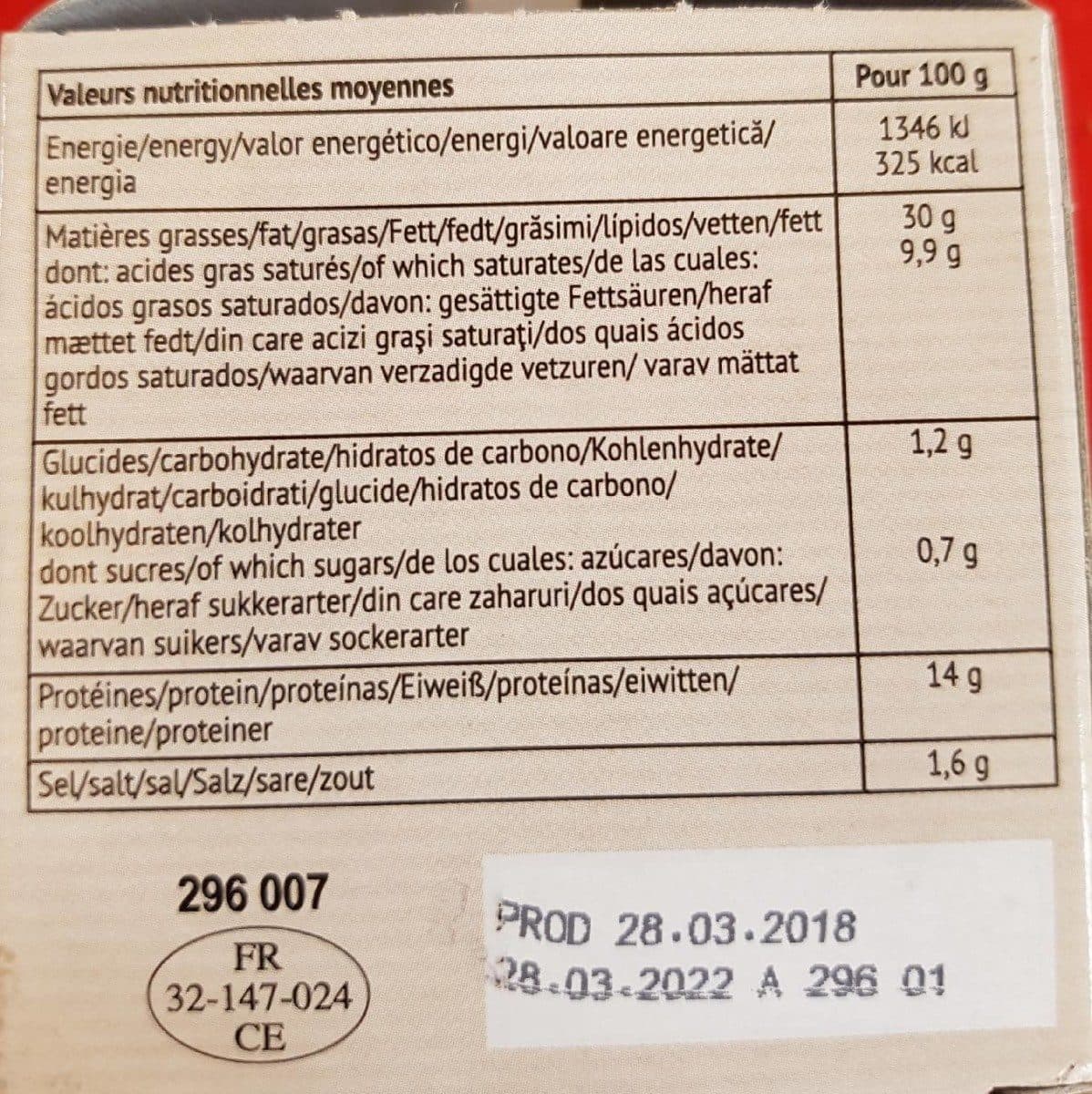 Open Food Facts Terrine de poulet basilic et thym packshot