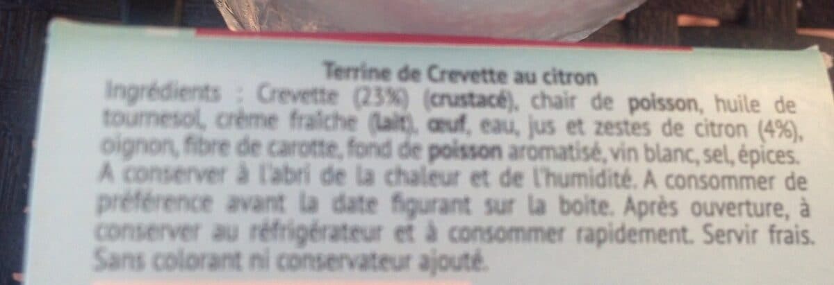 Ducs de Gascogne Terrine de crevette au citron packshot