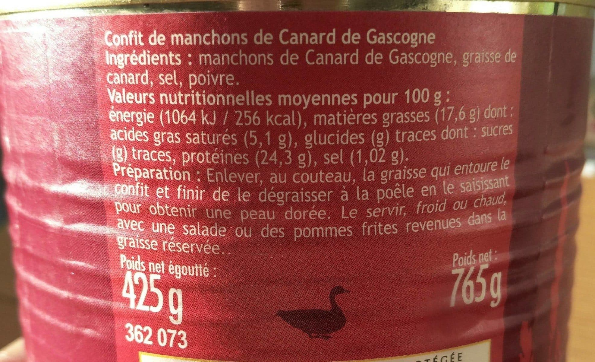Ducs de Gascogne Confit de manchons de canard de Gascogne packshot