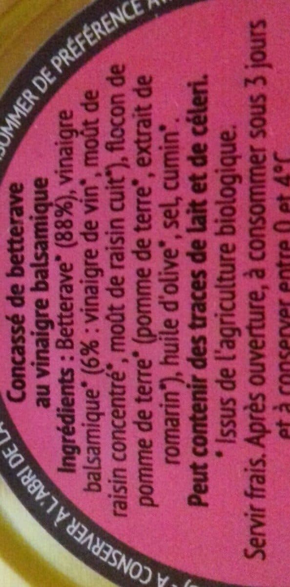 Les bio du bocal Creme a tartiner betterave et vinaigre balsamique packshot