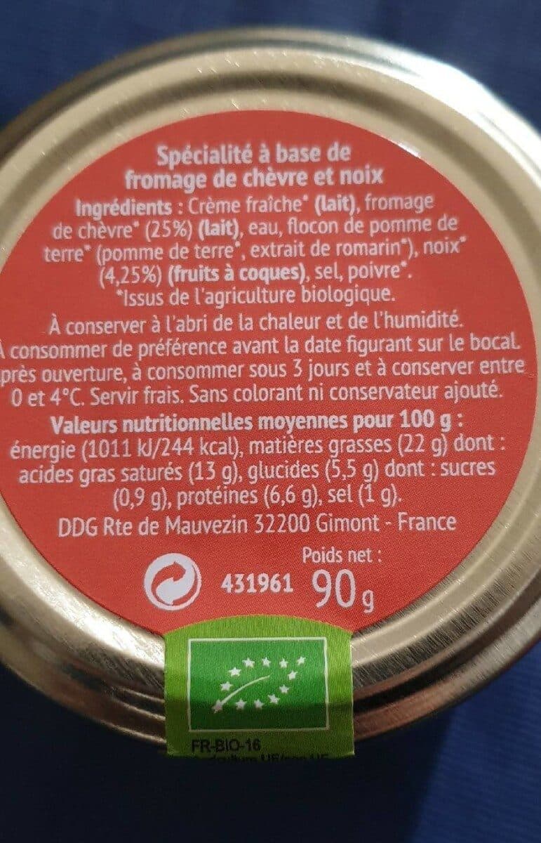 Les Bons Mets Bio Tartinable fromage de chèvre packshot