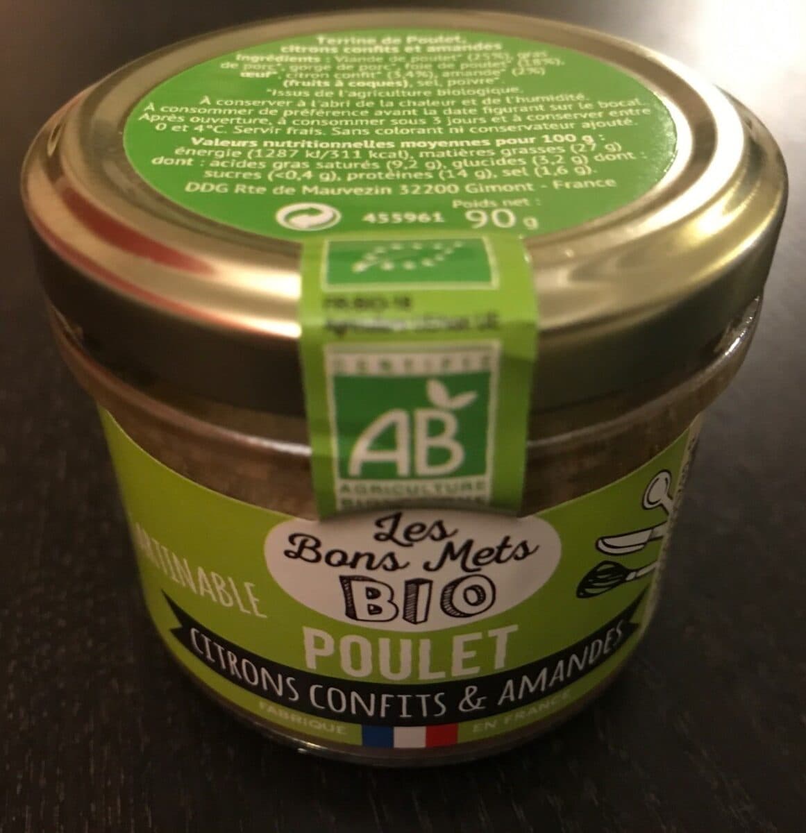 Open Food Facts Poulet citrons confits & amandes packshot