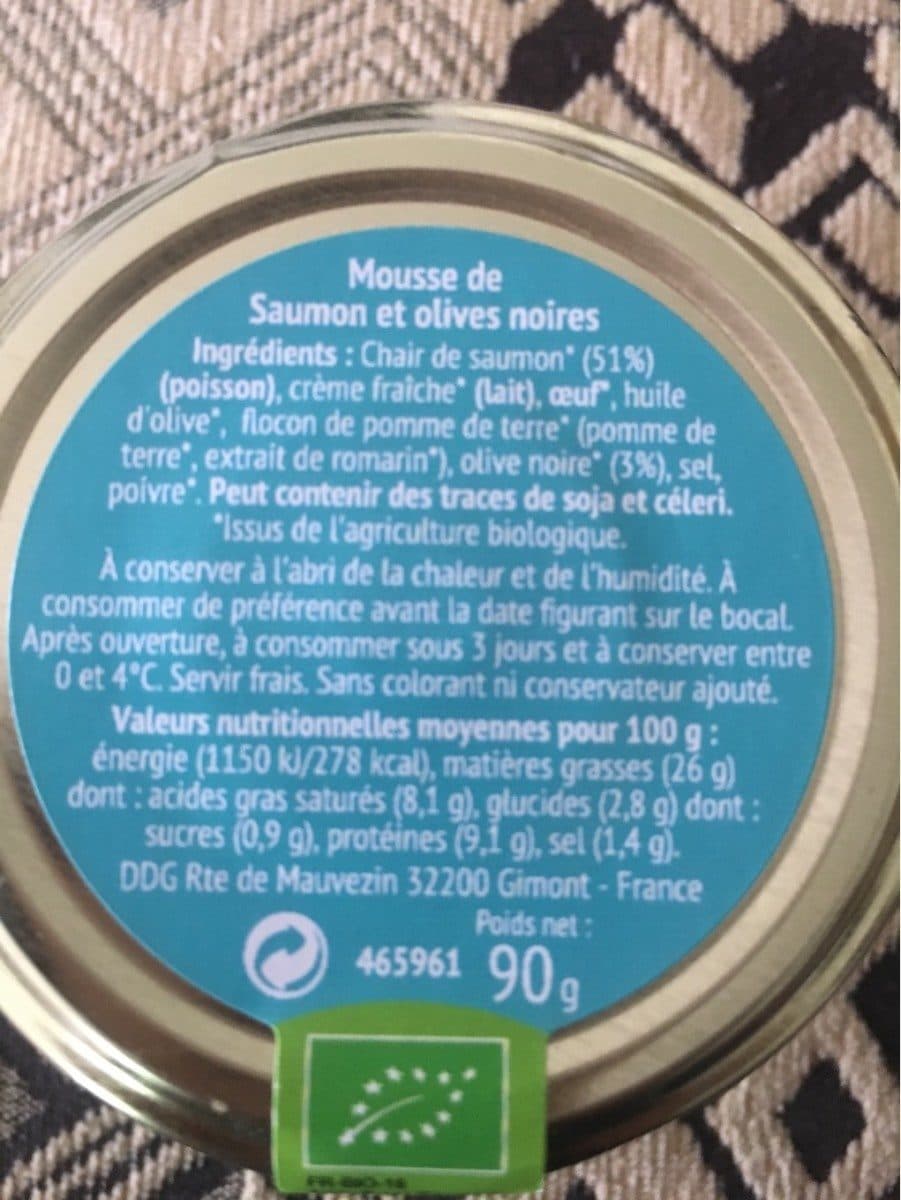 Open Food Facts Tartinable saumon - olives noires packshot