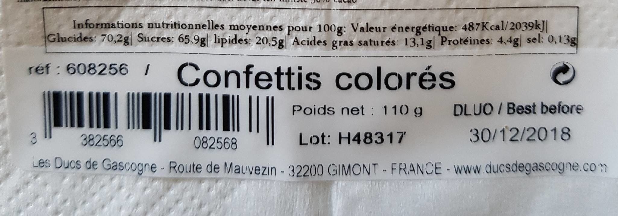 Open Food Facts Confettis colorés packshot