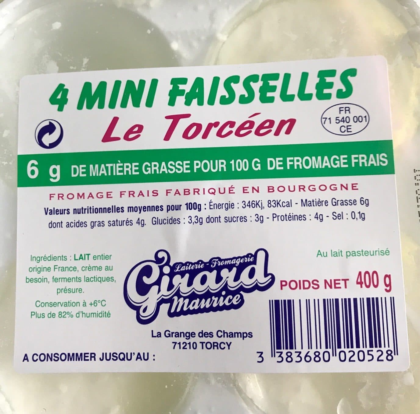 Laiterie Girard Mini faisselles Le Torcéen packshot