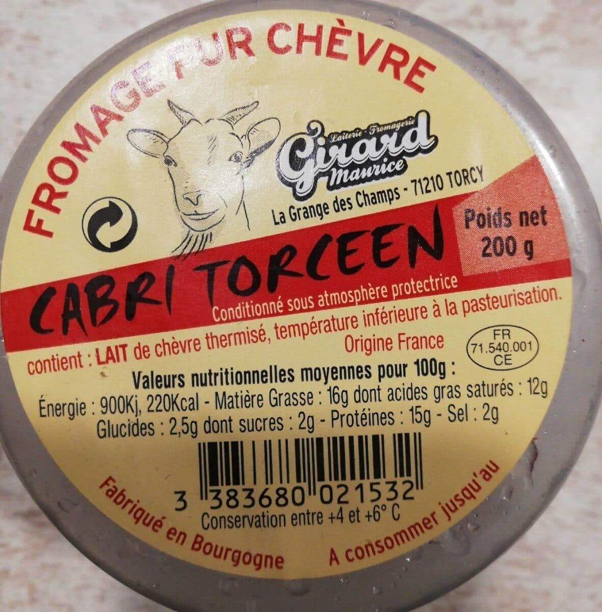 Open Food Facts Fromage de chèvre Cabri Tocéen packshot