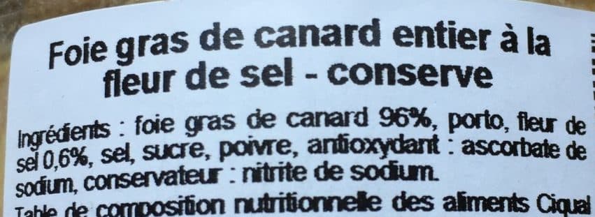 Les Treilles Gourmandes Foie gras de canard entier a la fleur de sel packshot