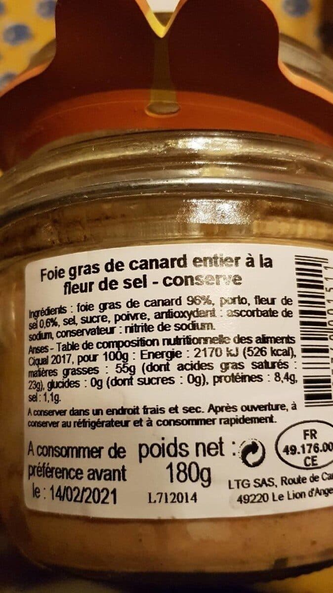 Les Treilles Gourmandes Foie gras de canard entier a la fleur de sel packshot