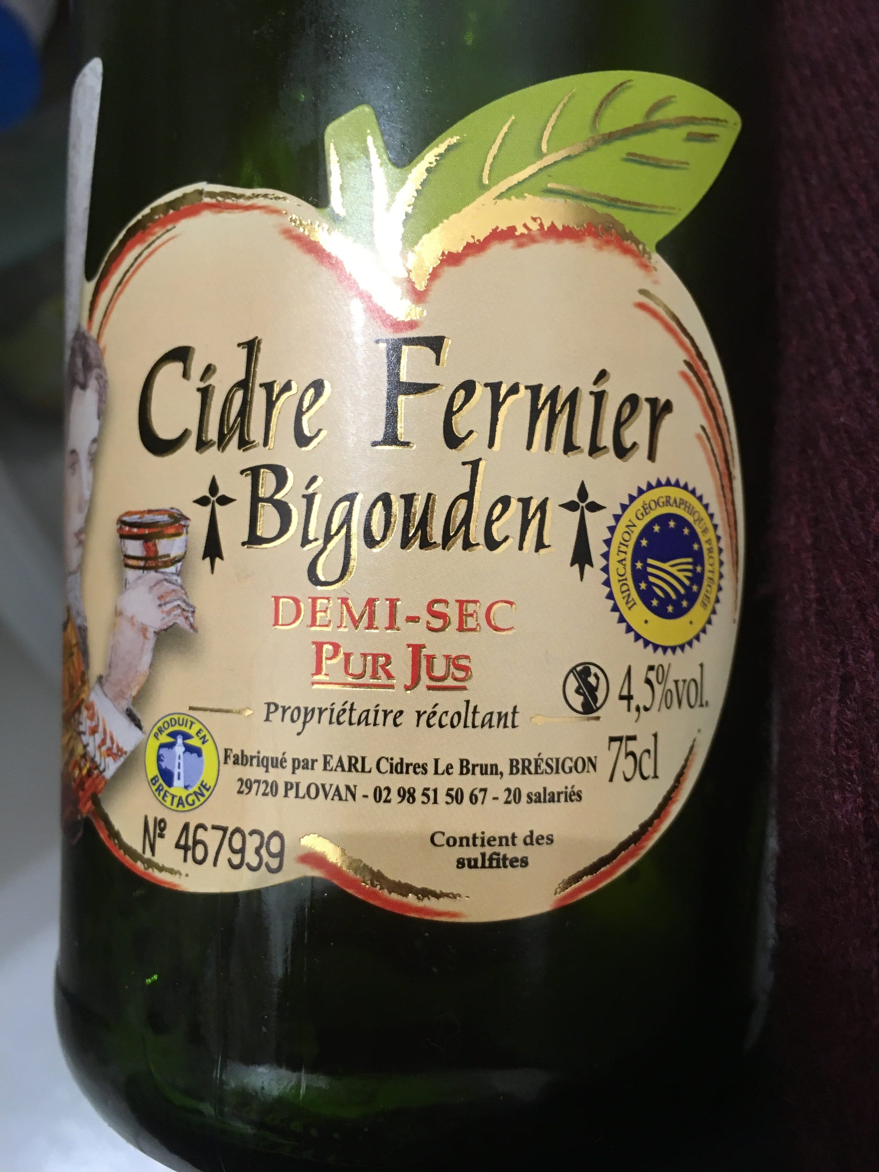 Cidre Le Brun Cidre Fermier Bigouden packshot