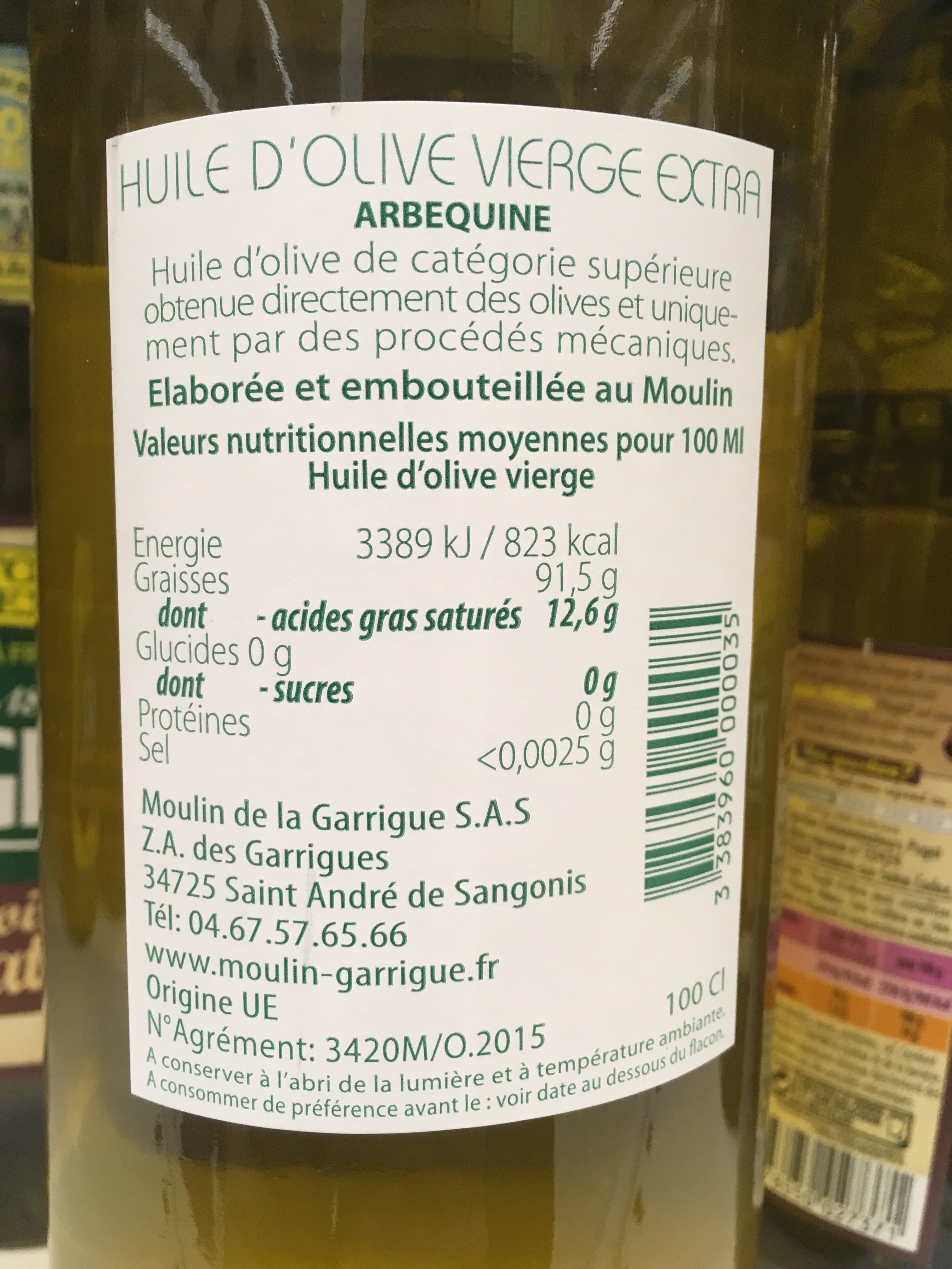 Le Moulin De La Garrigue Huile d’olive vierge extra packshot