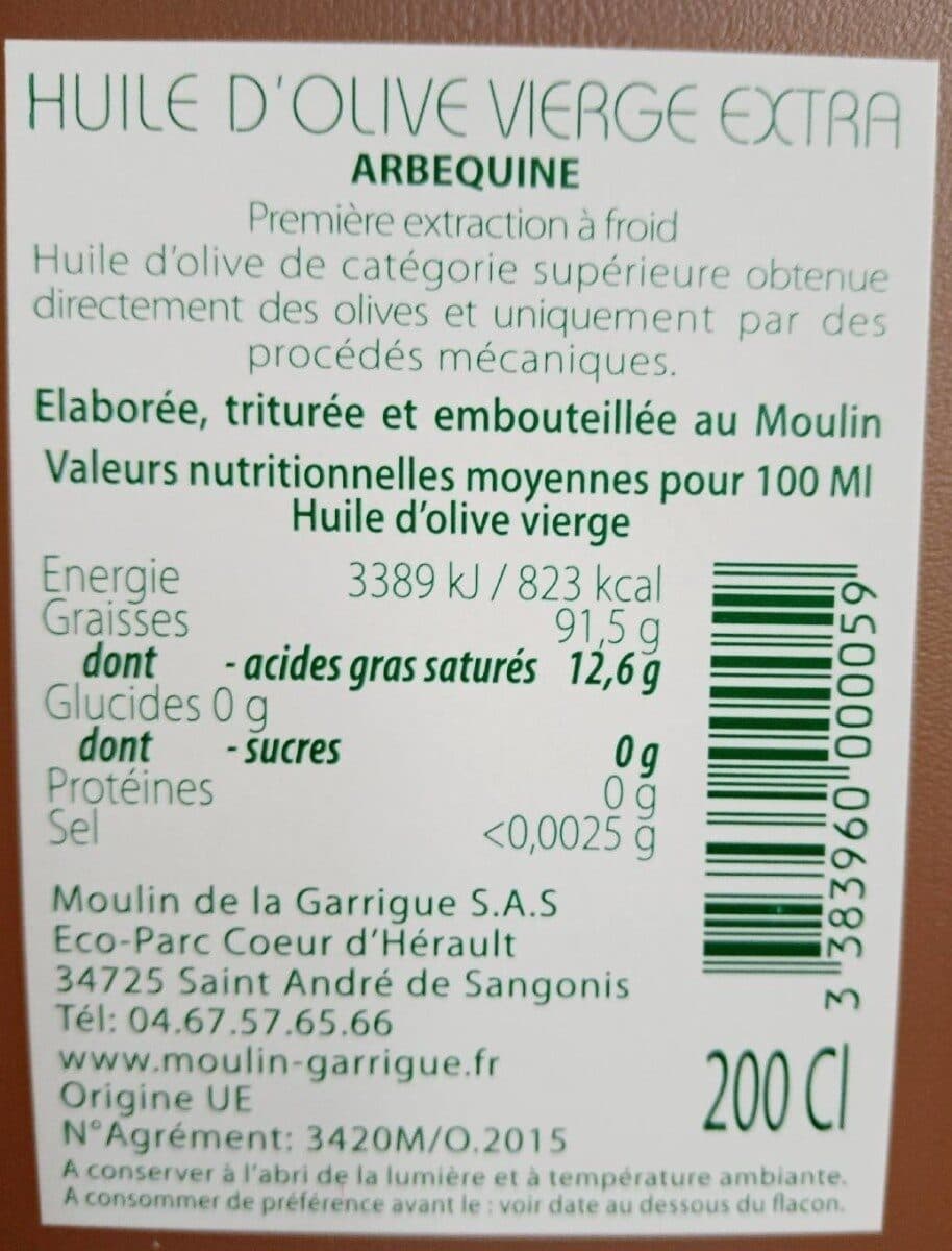 Open Food Facts Huile d'olive vierge extra packshot