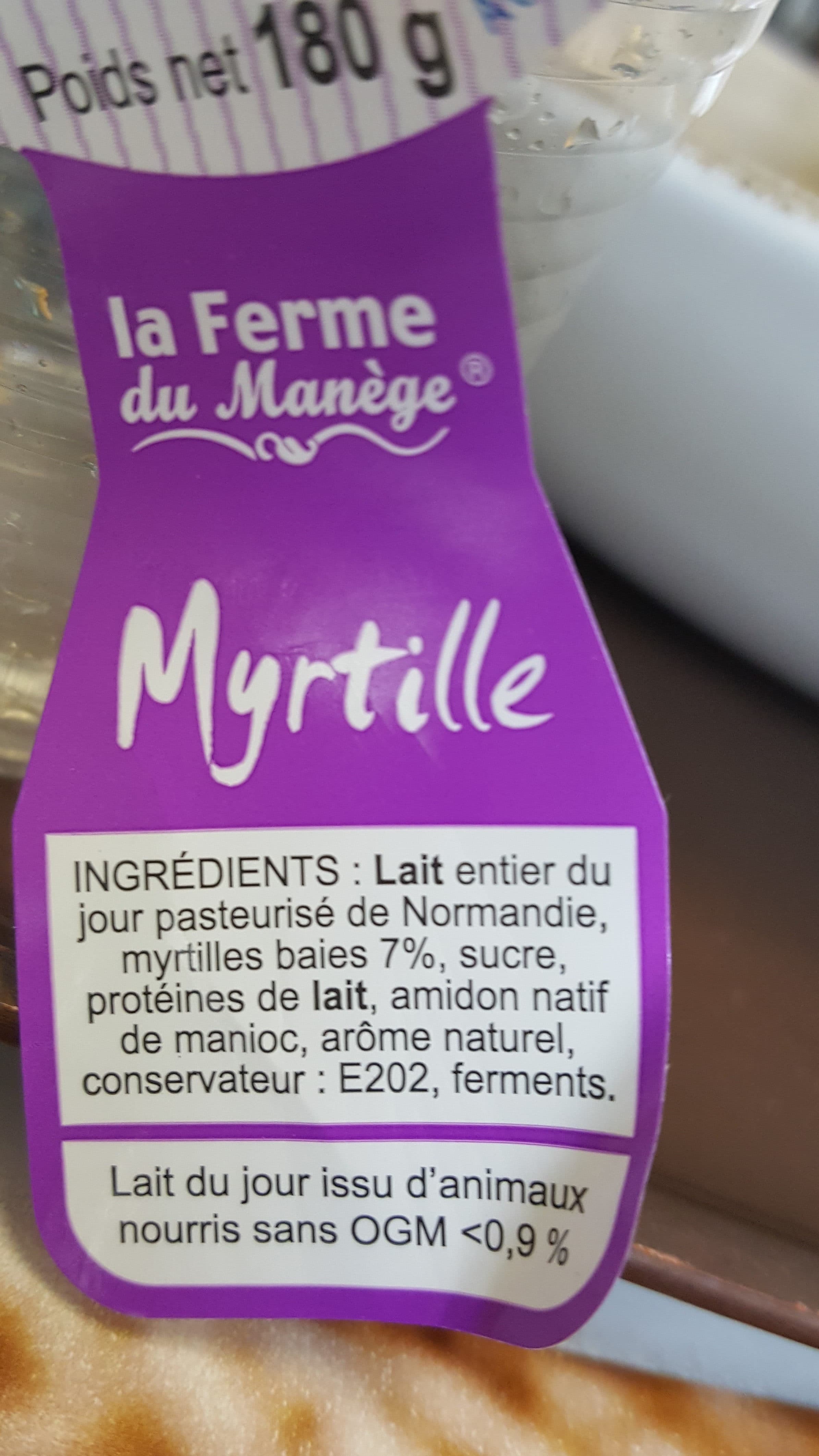 La ferme du manege 180G YAOURT LAIT ENTIER DU JOUR MYRTILLE FERMIER packshot