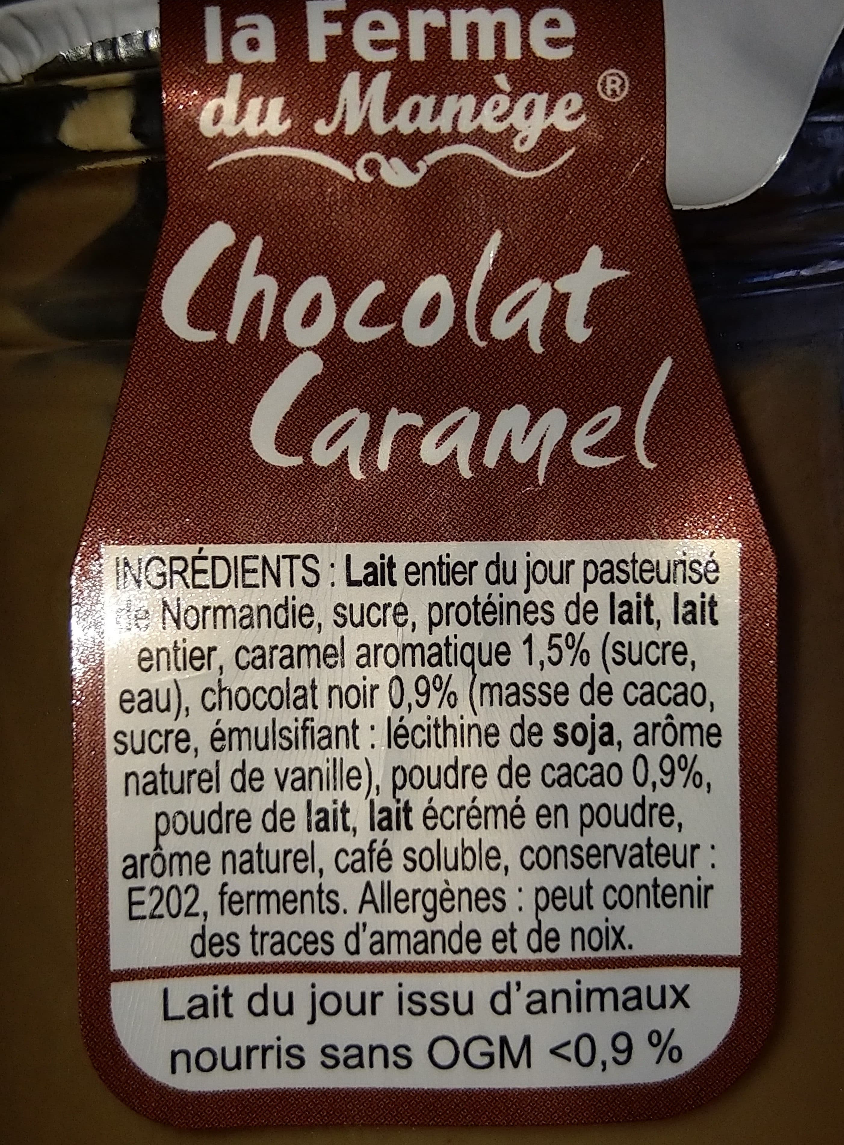 La ferme du manege Yaourt Chocolat caramel au lait entier packshot