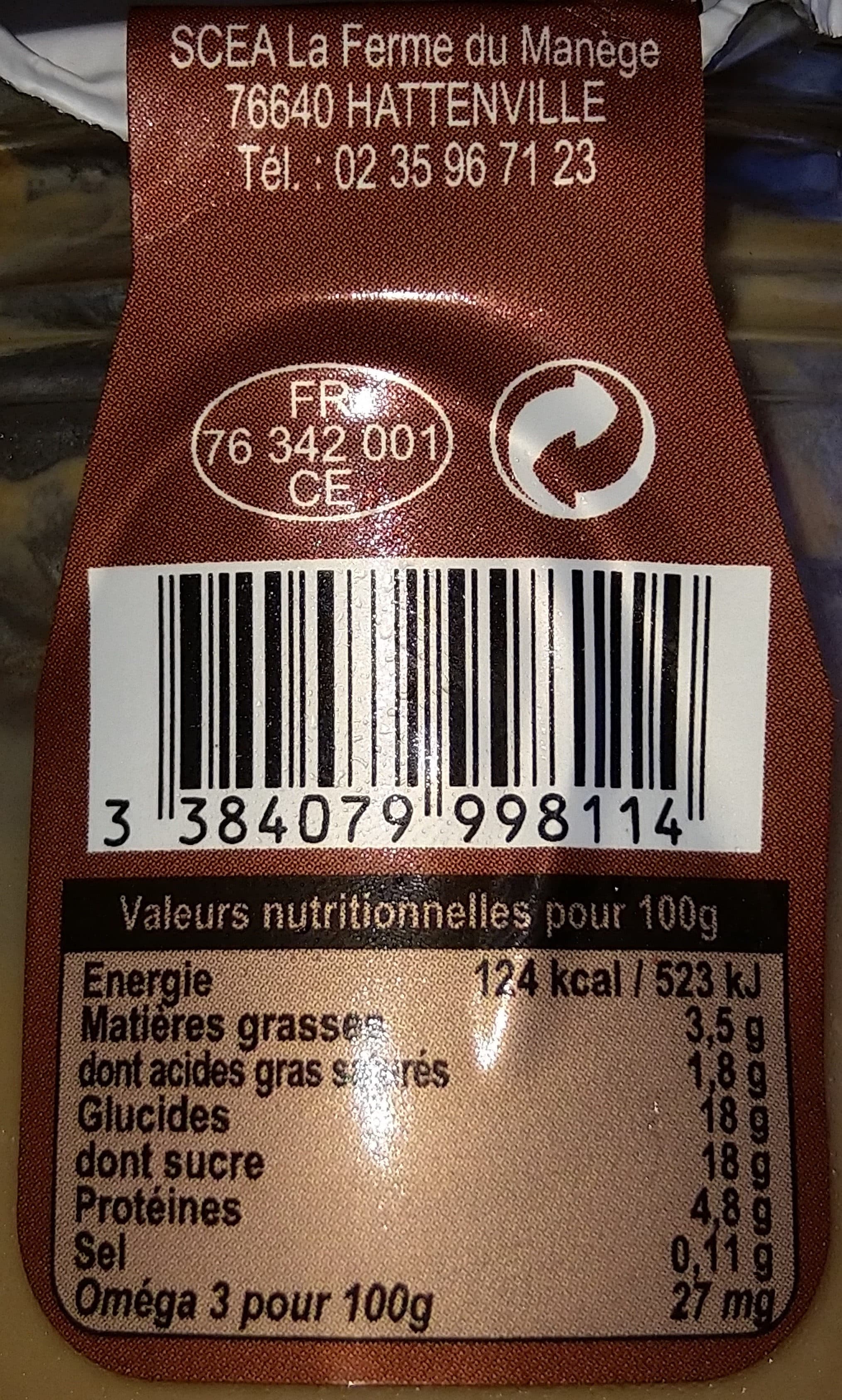 La ferme du manege Yaourt Chocolat caramel au lait entier packshot
