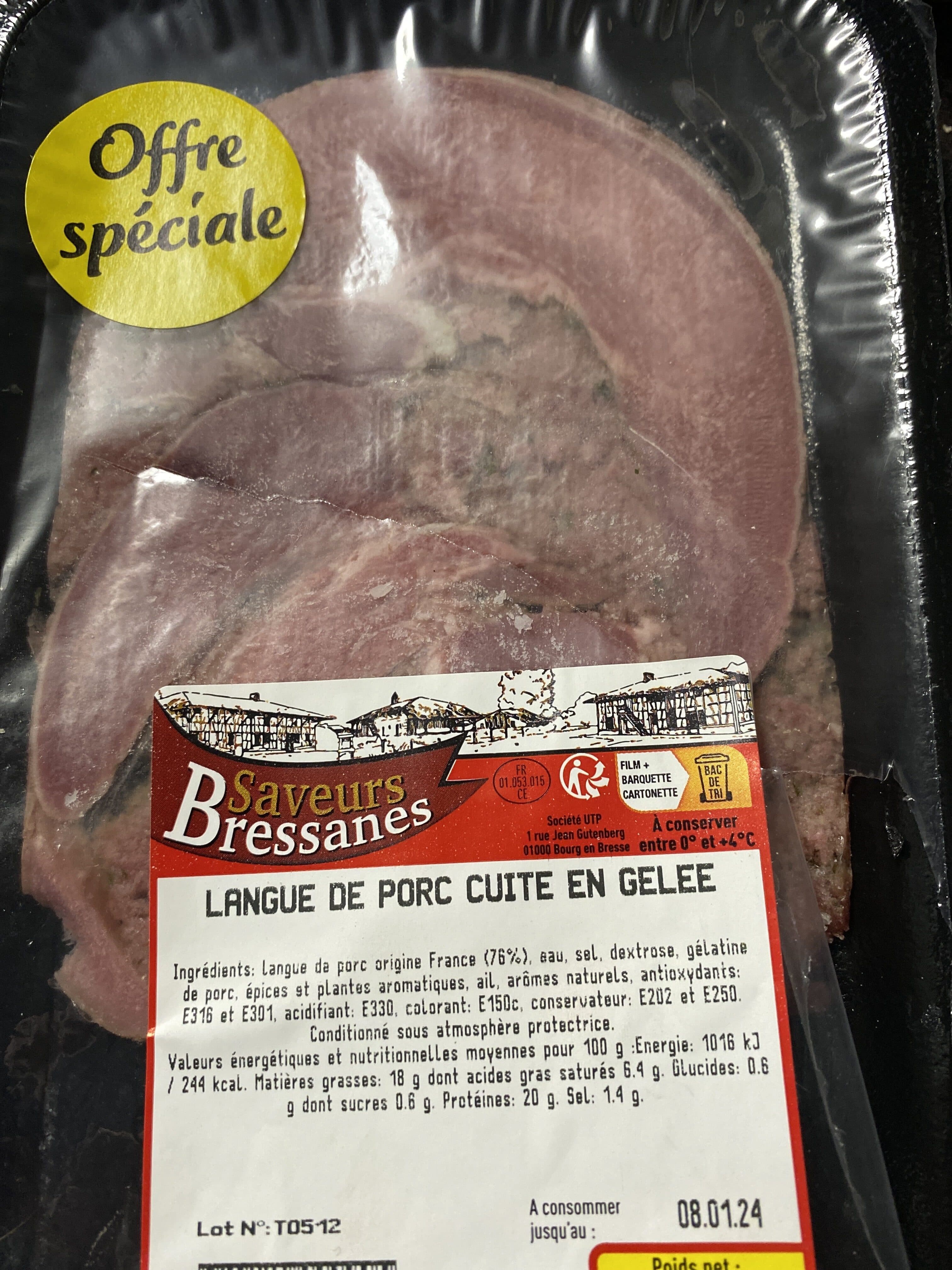 Saveurs Bressanes Langue de porc en gelée en tranches packshot