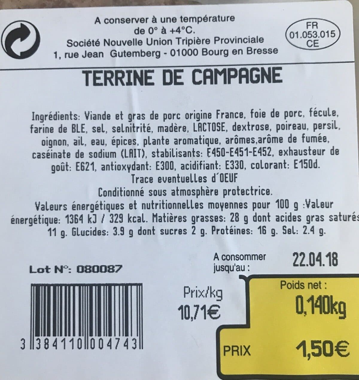 Saveurs Bressanes Terrine de campagne packshot
