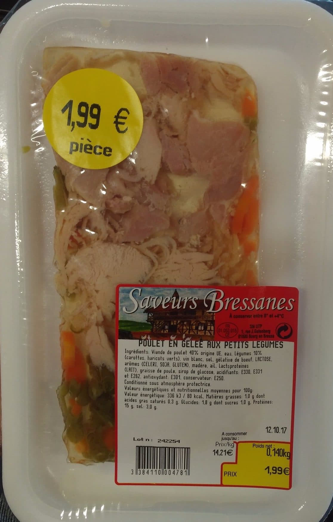 Saveurs Bressanes Poulet en Gelée aux Petits Légumes packshot