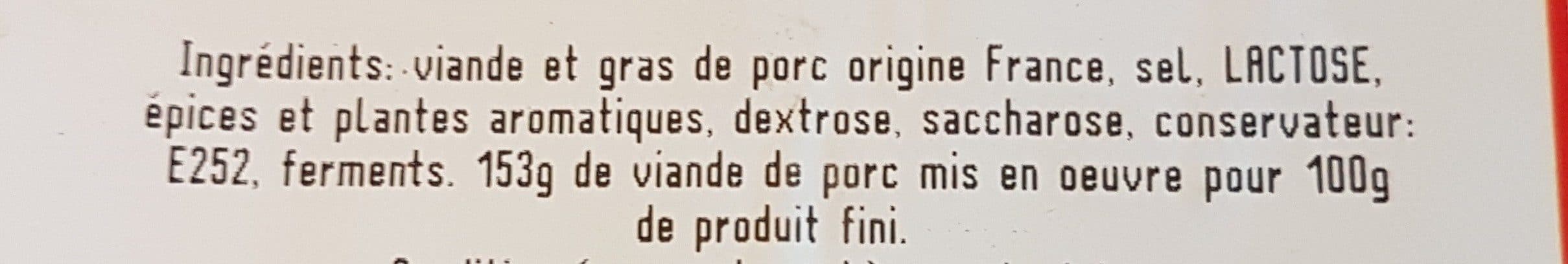 Saveurs Bressanes Saveurs Bressanes rosette pur porc 10 tranches packshot