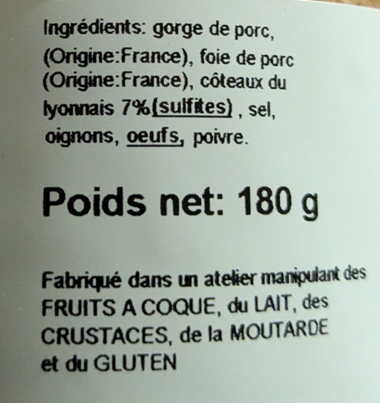 Les Délices de Lyon Terrine des monts et coteaux du lyonnais packshot